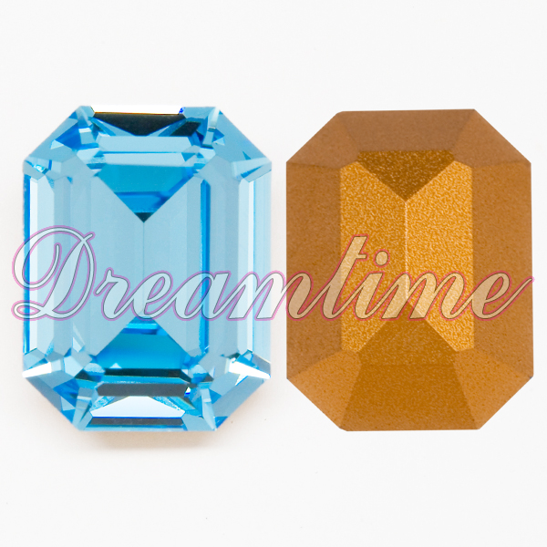 Dreamtime Crystal DC 4610/2 Rectangle Octagon Fancy Stone (Table Cut) Aquamarine 8x6mm